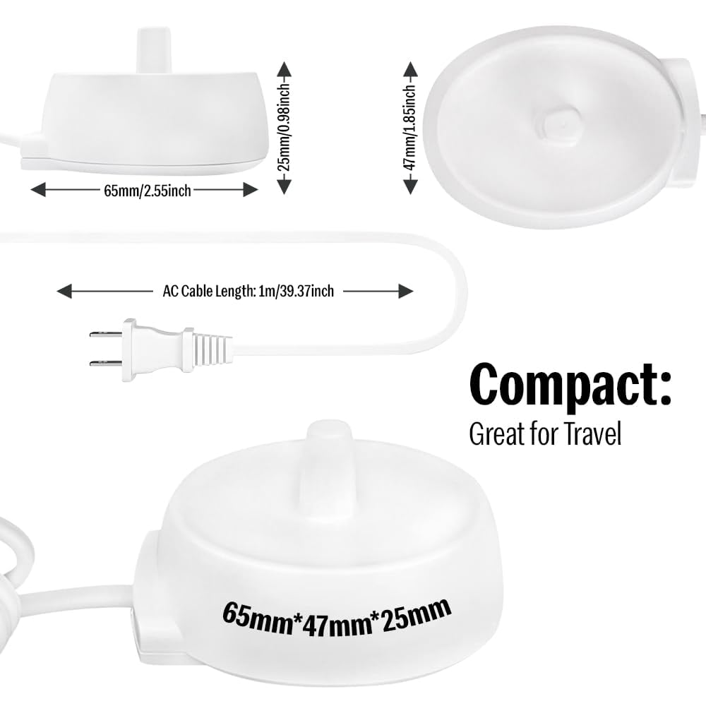 Oral-B 2 Pin 240V Electric Toothbrush Model 3757 Replacement Charger Compatible with Braun Oral-B Pro 1000, 2000, 3000, 4000, 9000 & More – Waterproof, Lightweight & Travel-Friendly — Amazon image 7