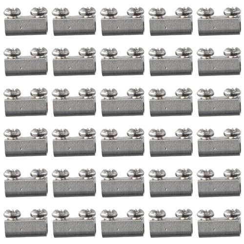 HOBBYIN 30pcs Adjustable Thread Locking Device, Wire Rope Cable Clamp Double Hole Screw, Thread Locking Buckle, Wire Locking Buckle, Steel Wire Positioning Buckle