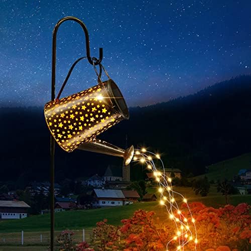 Solar Lights Outdoor Garden Decor,LUKATU Solar Watering Can with 90 LED Lights Waterproof Large Metal Hanging Lantern Outside Garden Decorations for Yard Porch Patio Pathway Gardening Gift