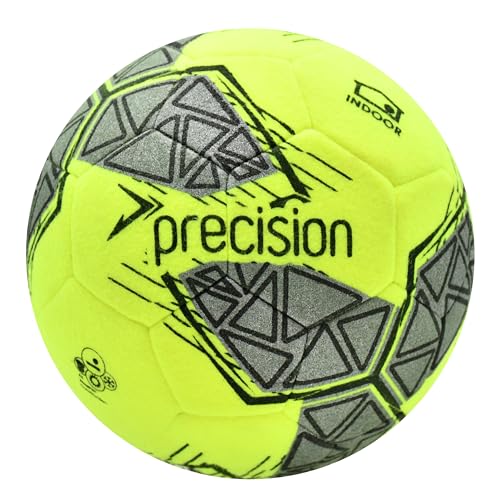Precision Fusion - Balón de fútbol Sala, Cosido a máquina, Fieltro acrílico y Nailon Enrollado, Amarillo y Negro, Oficial, Talla 5