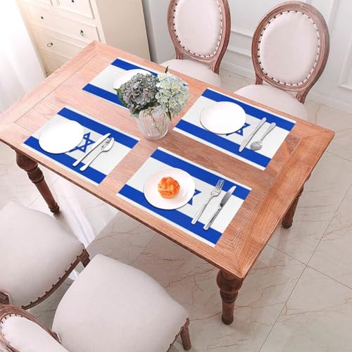 Set de table rectangulaire imprimé Israël pour l'hôtellerie