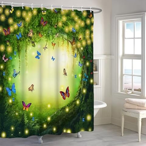 Renaiss Enchanted Forest Shower Curtain Cover