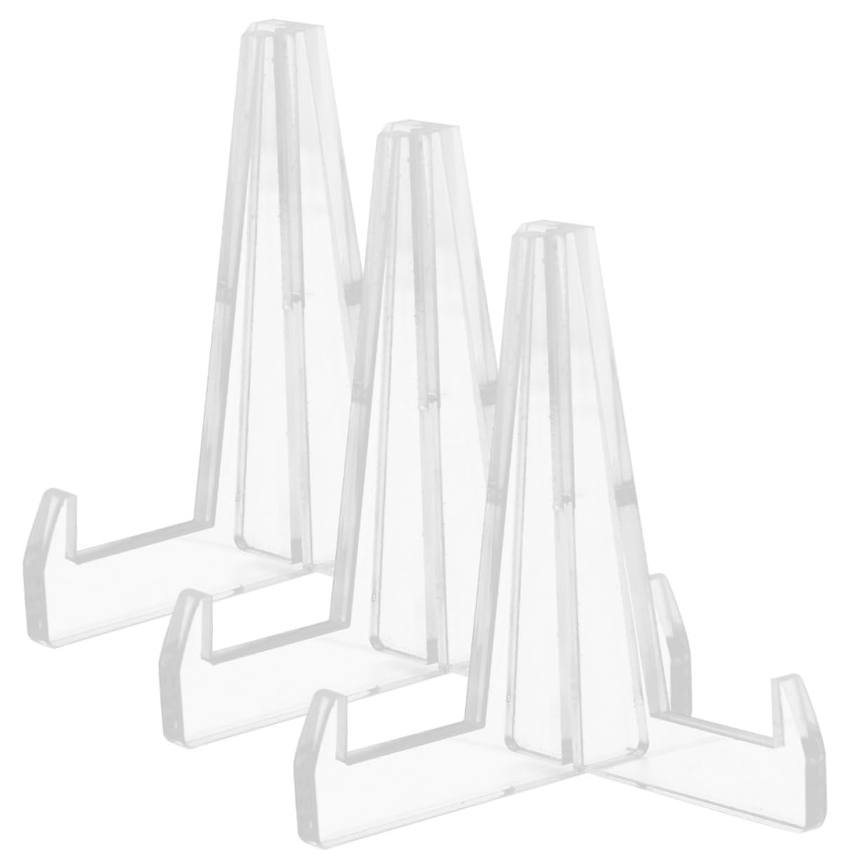 Levemolo 3pcs Jade Porcelain Plate Storage Rack Display Holder Acrylic Easel Stand Decorative Plate Organizer Photo Display Rack