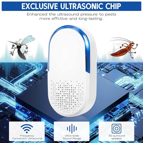 Image of 10 Pack Ultrasonic Pest Repeller, 2026 Upgraded Ultrasonic Repeller & Insect Indoor Repeller - Family and Pets Friendly, Plug in Ultrasonic Repellent for Mouse,Rat,Roaches,Flies,Geckos,Spiders (10)