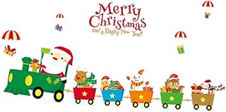 WHAMVOX Adesivo de parede de Natal adesivo de parede de Natal removível adesivos de Natal adesivos de vidro fofo adesivo de parede de Natal de PVC adesivo de parede de Natal