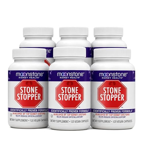 Image of Moonstone Stone Stopper Capsules, Kidney Stone Prevention, Calcium Oxalate Protector, Alkali Citrate Support Supplement, Developed by Urologists to Support Kidney Health, 6 Month Supply