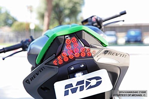 Integrated Sequential LED Tail Lights Smoke Lens for 2014-2016 Kawasaki Z1000 2016-2020 Ninja ZX-10R ZX-10RR