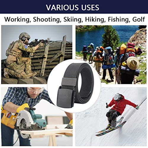 Image of LionVII Mens Belt Web,Nylon Webbing Canvas Outdoor Casual Belt with Plastic Buckle Breathable for Work Sports