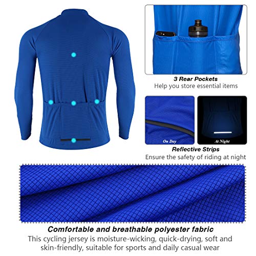 CATENA Maillot Ciclismo Hombre, Manga Larga, Mountain Bike, Camiseta Ciclismo MTB, Camisetas Ciclismo, Ropa Ciclismo con Tejido elástico, Transpirable y de Secado rápido, Maillot Ciclismo Hombre - imagen 5