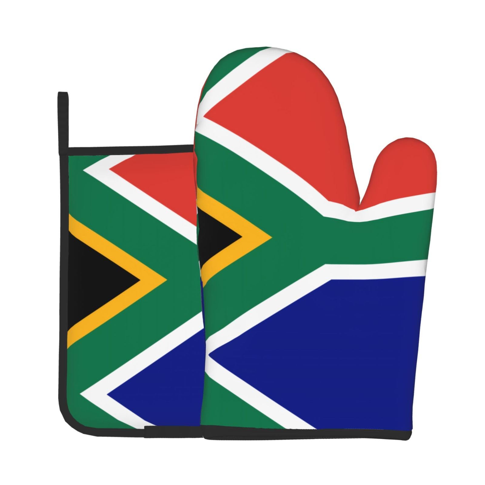 Oven Mitts and Potholders Set of 2 for Kitchen Baking Cooking GraySouth African Flag Thick and Durable