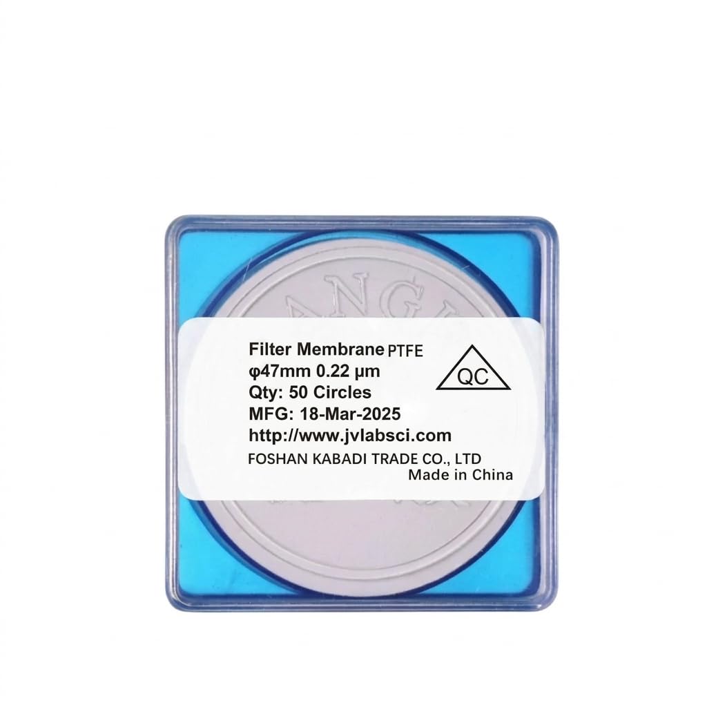 50PCS PTFE Membrane Filters 47mm Hydrophobic 0.22μm