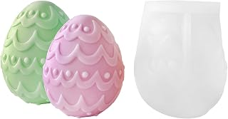 Easter Candle Molds 3D Egg Shaped Resin Casting Mould for DIY Candle Making, Soap, Chocolate, Holiday Decorations