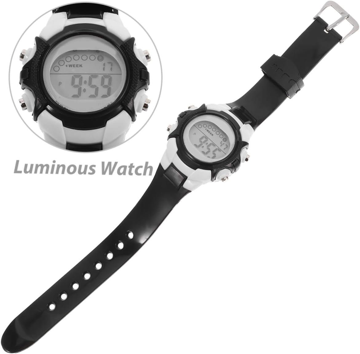 Ipetboom Waterproof Luminous Digital Wristwatch for Boys with Multi-Color Black Design, Electronic ’s Watch for Everyday Use