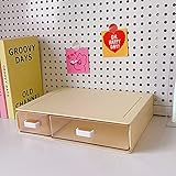 EastVita Schreibtisch-Aufbewahrungsbox, Acryl, Schublade, staubdicht, Regal, Schreibwaren, Sortierung, Haushaltsbox, 8# gelb, einlagig, zwei Gitter