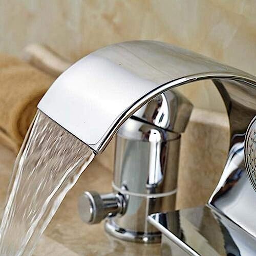 Robinet de baignoire de luxe en laiton chromé et cascade en C - 6
