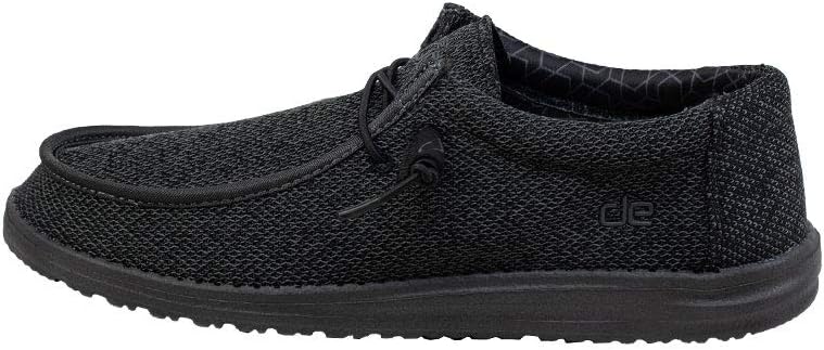 Hey DudeMen's Wally Sox Micro Total Black, Size 8