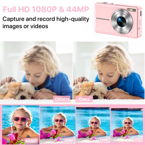 Digital Camera, Fhd 1080P Digital Camera For Kids With 32Gb Sd Card 16X Digital Zoom, Compact Camera Point And Shoot Digital Cameras Portable Mini Camera For Teens Students Boys Girls Seniors(Pink) #TOP1