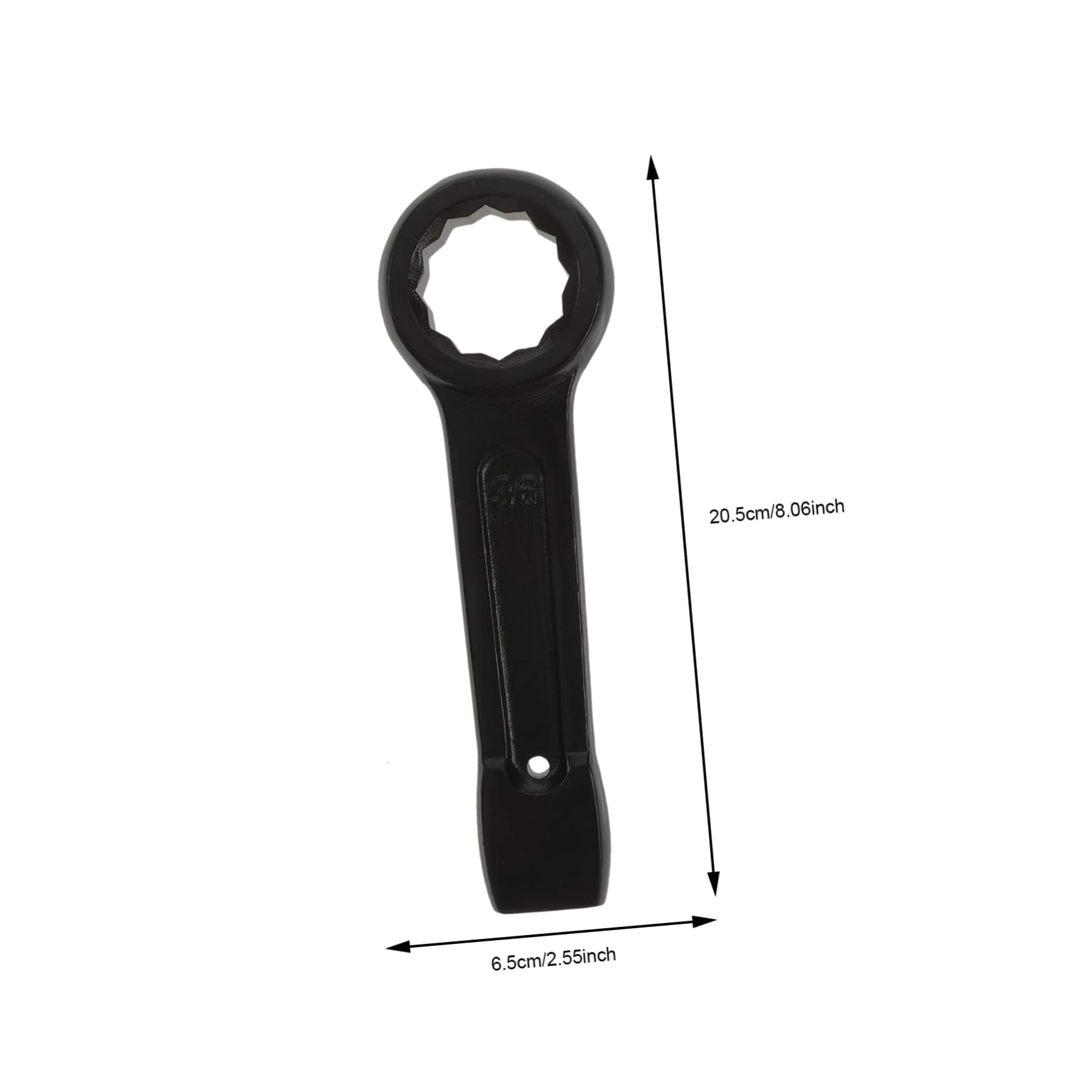 TEHAUX Clé à Cliquet Polygonale à Frapper 36 Mm en Acier Forgé Certifiée, Résistante aux Chocs pour Entretien Mécanique et Automobile, Outil Manuel Lourd 0,8 Kg Adapté Chantier