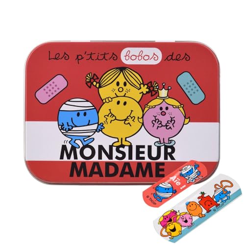 Mr Men Plasters in Metal Tin Box, Two Sizes with Cute Mr Men Design, Easy Removal & Skin-Friendly, Breathable Adhesive, 24 Plasters
