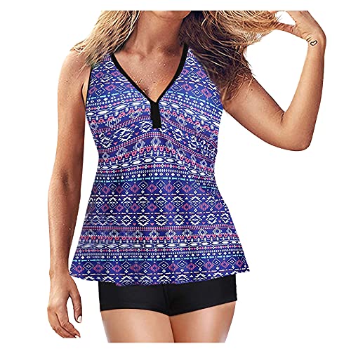 Bikini da donna, elegante, push up, casual, a buon mercato, sexy, alla moda, stile brasiliano, costume da bagno, comodo, costume da bagno, traspirante, estivo, tankini, Blu, L