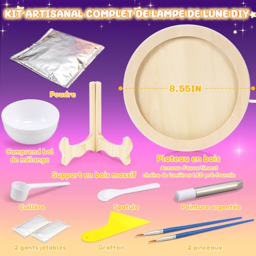 Toyzey Kit de bricolage pour enfants à partir de 6, 7, 8, 9, 10 ans, veilleuse, cadeau fille, garçon, 10, 11, 12 ans, lampe lune, bricolage, fille, 6-12 ans, jouet pour enfants de 5 à 12 ans, garçon – vue 6