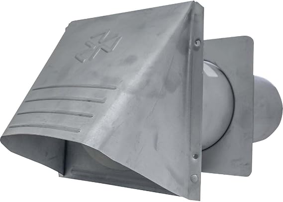 Builder's Best 110889 Thru-wall Dryer Vent Hood, 4, Galvanized