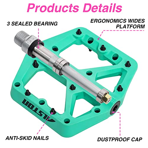 Alston Road Bike Pedals Strong Pedals, Super Powerful Cr-Mo 9/16" Spindle, Three Pcs Ultra Sealed Bearings Face Off Pedals For Mountain Bicycles #TOP2