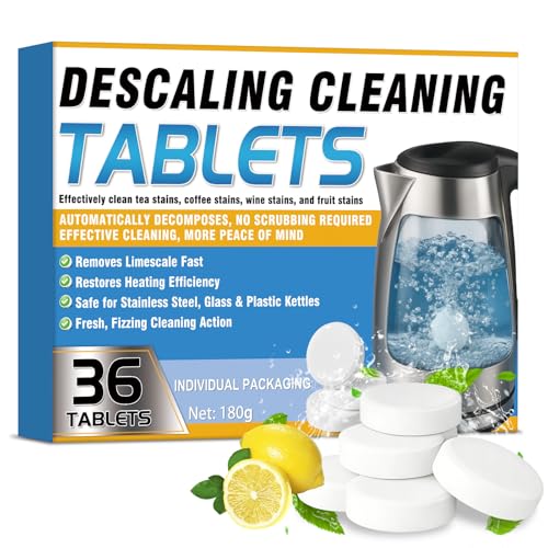 Kettle Descaler Tablet 36 Packs, Kettles Cleaner & Descaling Tablets,