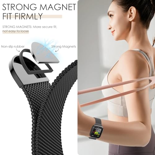 Original Milanese Loop Compatible with Apple Watch Straps 38mm 40mm 41mm 42mm 44mm 45mm 46mm 49mm Women & Men, Magnetic Clasp Adjustable Metal Bands for iWatch Series 11 10 9 8 7 6 5 4 2,Ultra 3,SE 3 - Image 3