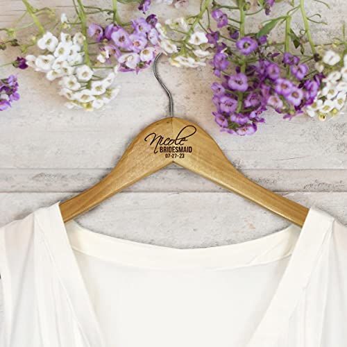 My Personal Memories Custom Engraved Wood Hanger - Personalized for Bride Bridesmaid Wedding Bridal Party - Thumbnail 5