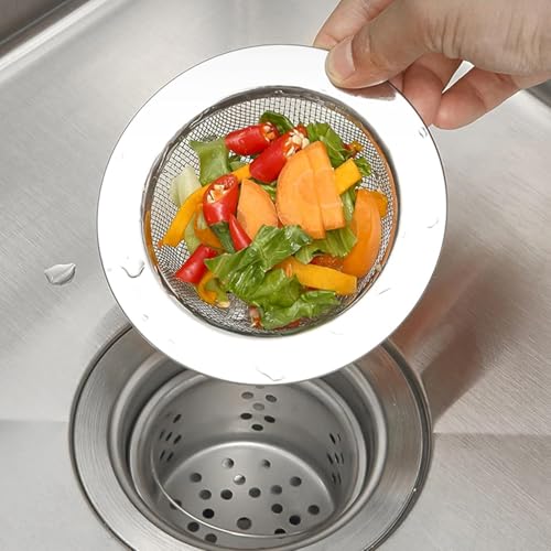 2 Stück abflusssieb, abflusssieb küchenspüle, Abflusssieb Edelstahl Rostfrei, Waschbecken Sieb Abfluss Spüle, für Küche Netto Senke, Bad Bodenablauf, Dusche Abfluss(7.8CM)
