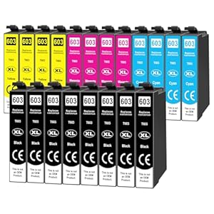 Yowell 20x 603XL Druckerpatronen Kompatibel für Epson 603XL 603 XL für Epson Expression Home XP-2100 XP-3100 XP-4155 XP-4150 XP-4100 XP-3155 XP-3150, Workforce WF-2810 WF-2830 WF-2835