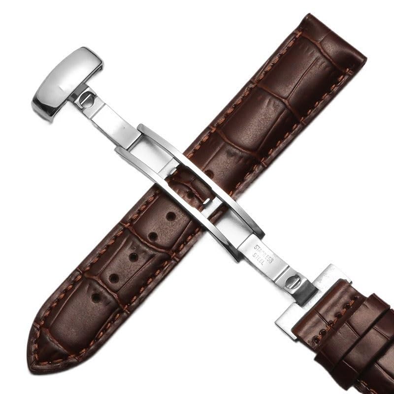 Bracelet de montre en cuir pour Tissot 1853 Le Locle T41 Gentleman Seastar Carson Heritage(Browns,18mm)