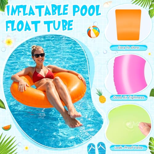 Bouées de natation adultes lot de 6 flotteurs gonflables grand confort 2 tailles - 4
