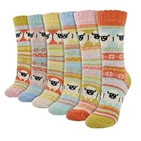 Pair of Womens Alpacca Wool Socks Thermal Warm Winter Thick Hiking Walking Cosy Comfy Socks Crew Work Boot Socks Sheep Design