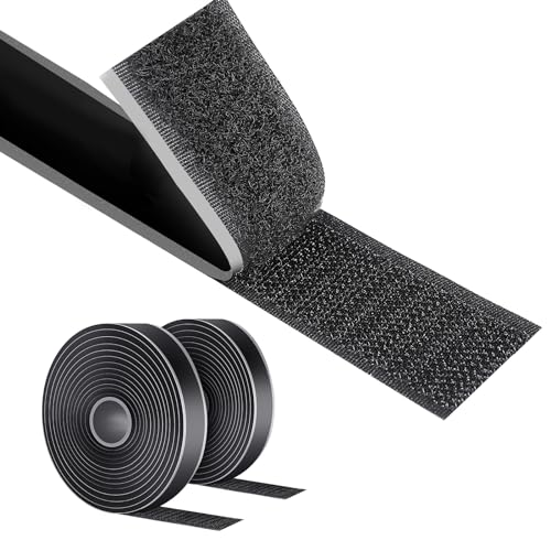 AiQInu Belcro Adhesivo Fuerte, 8m x 20mm Doble Cara Reutilizable, Cinta Auto Adhesiva Para Doméstica y Bricolaje, Hook Y Loop