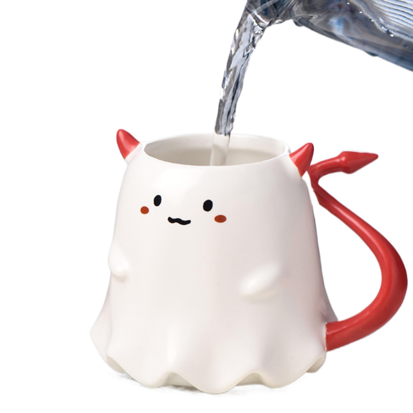 Taza de cerámica fantasma resistente al calor de 500ml para café caliente y té helado