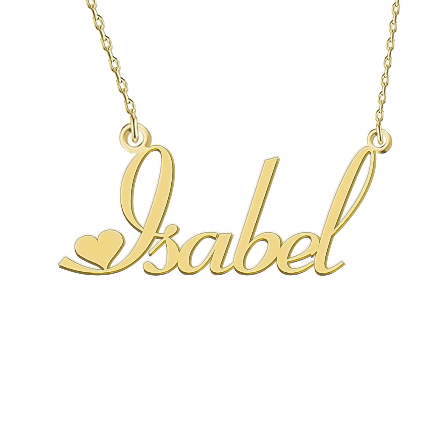 GR35Z9 Customized Stainless Steel Heart Pendant Necklace Personalized Name Necklace for Women