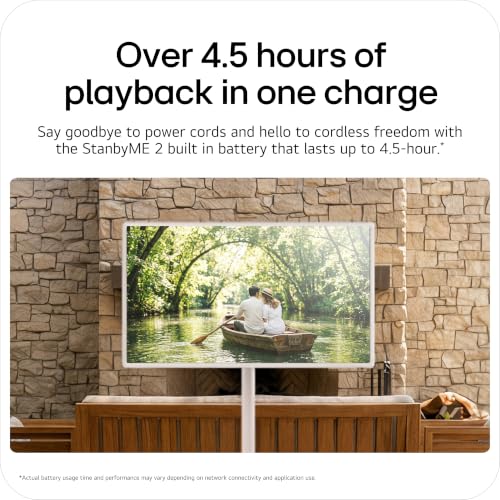Image of LG 32-Inch StanbyME 2 Max Portable, Detachable Touch Screen TV, Dolby Vision, HDR10, Filmmaker Mode, 4.5hr Built-in Battery, Full Swivel Rotation (32LX6BWGA, 2026)