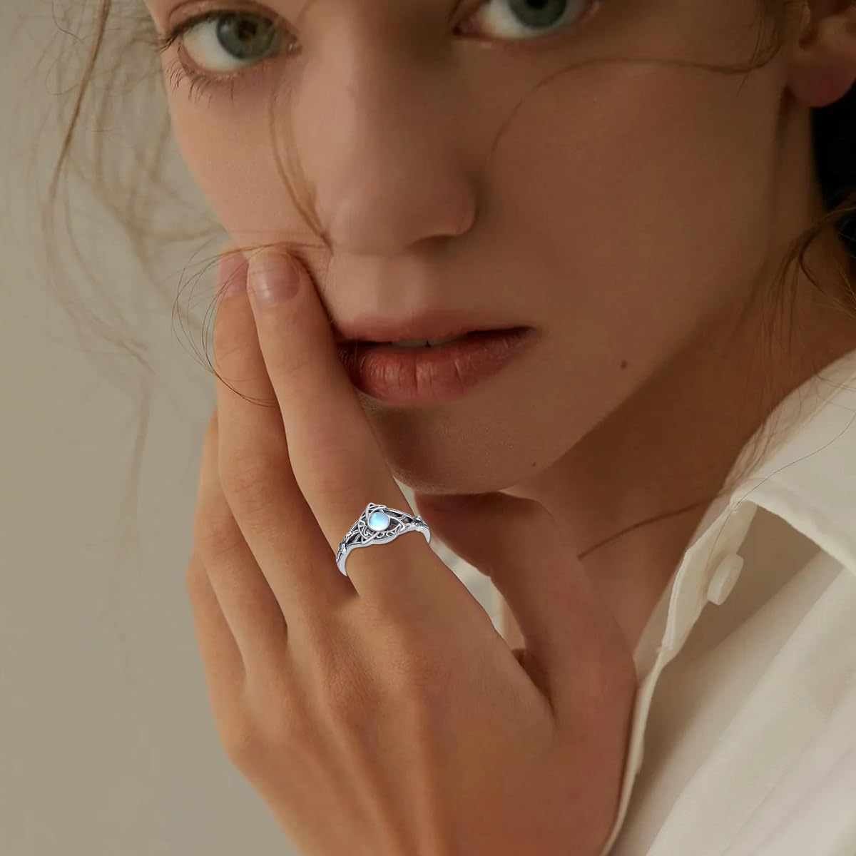 Hexen Ring Silber 925 Damen Hexenknoten Ring keltischer Hexen Schmuck Geschenke für Frauen