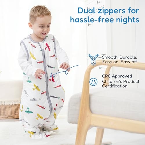 Image of TotAha Toddler Sleep Sack, 1.0 TOG, 2T-3T-4T, Plane