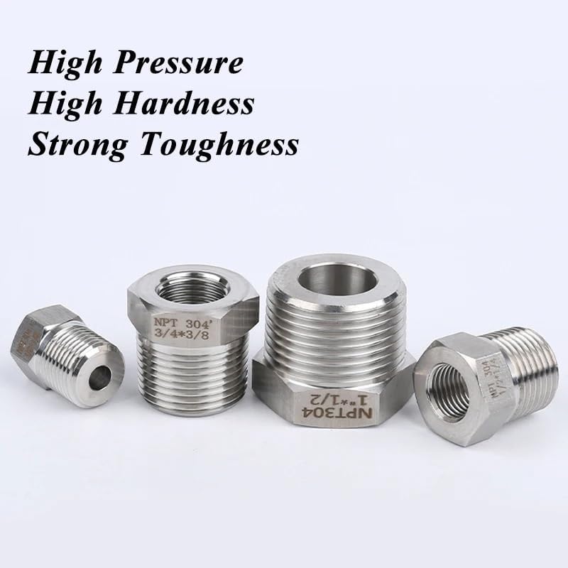 304 Stainless Steel Connector NPT PT Thread Pipe Fitting 1/8 1/4 3/8 1/2 3/4 1 1-1/4 Adapter 1Pcs((M)3l4 to (F) 1l4,NPT)