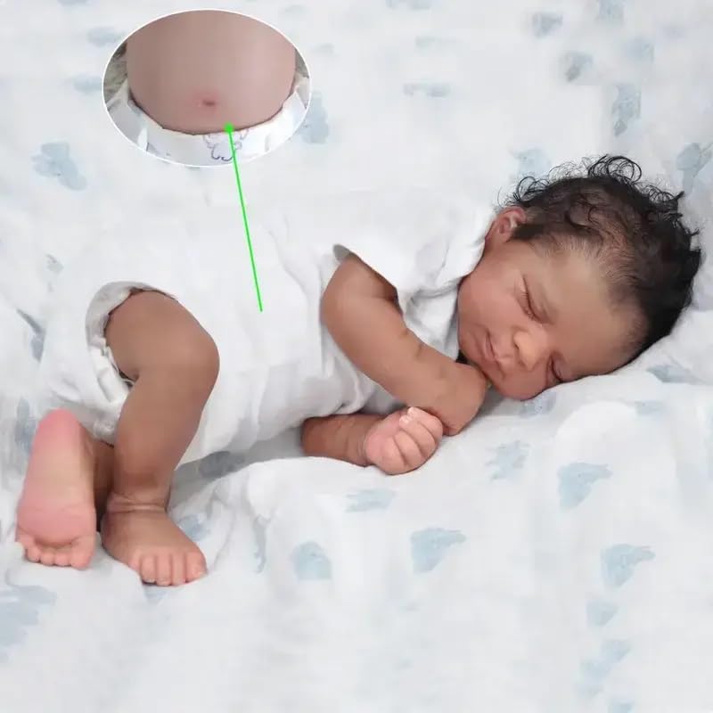 Muñeca Reborn Bebé Realista Negra 20 pulgadas miniatura 2