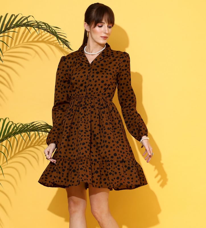 Image of Sheetal Associates Women's Casual Full Sleeve Crepe Shirt Dress