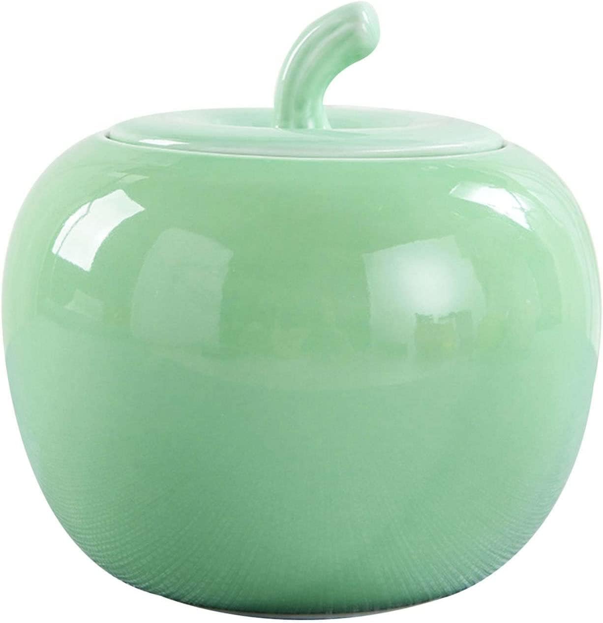 Candy Ceramic jar,Solid Color Apple Sugar Bowl with Lid, Sugar Storage