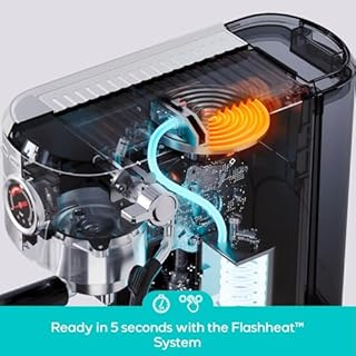 CASABREWS 5418 PRO Machine à expresso 20 bars, machine à expresso améliorée avec puissant mousseur à lait à vapeur, machine à café en acier inoxydable avec système de chauffage rapide pour cappuccino