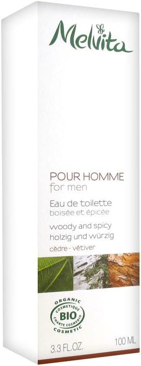 Melvita Pour Homme Eau De Toilette for men 3.4 oz Cedar - Vetiver