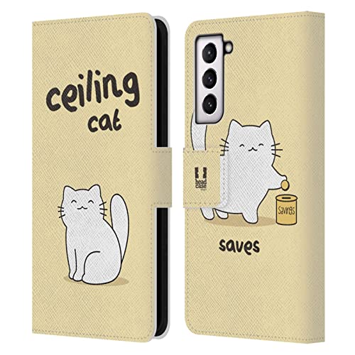Étui portefeuille Samsung S21 FE 5G Head Case Designs Chat de Plafond en cuir