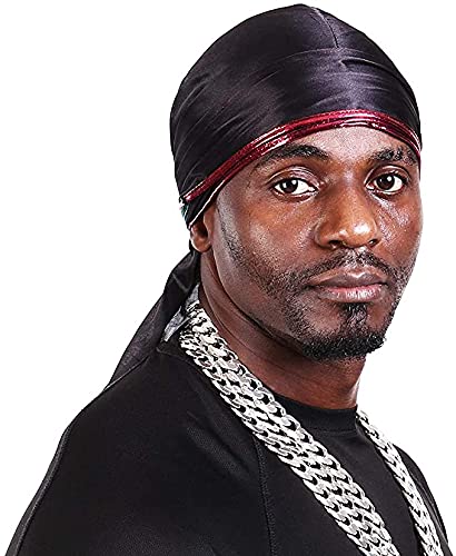 8PCS Value Pack,1 Set Designer durag,Wave Cap & 3 Sets Multi-Color Silky durag,Wave Cap with Long Tail & Wide Straps