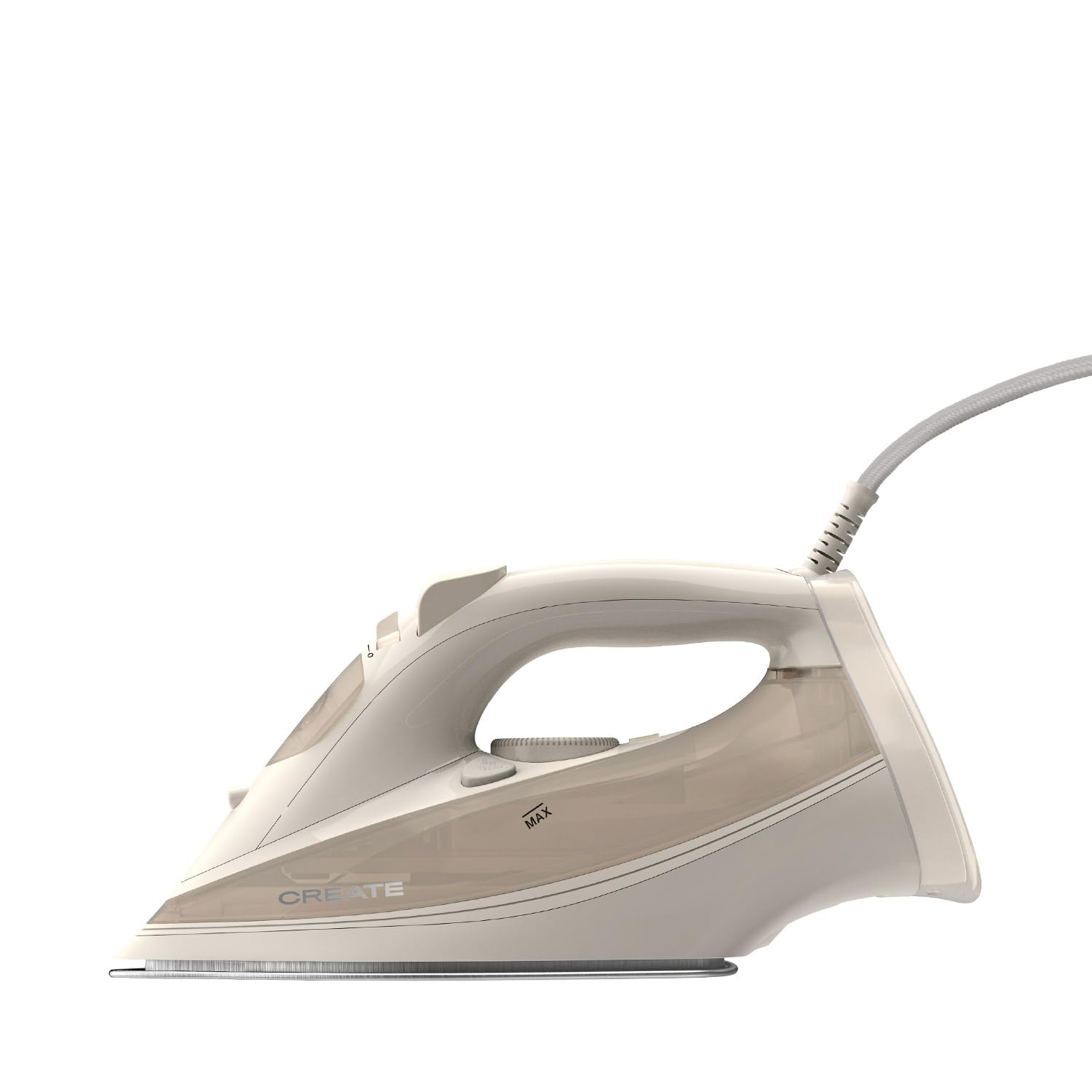 CREATE/IRON FLAT 3000 / Plancha de vapor blanco roto/Sistema de encendido rápido, cable de 2m, sistema de seguirdad, deposito de 380 ml, antihaderente y dislizante, 3000W